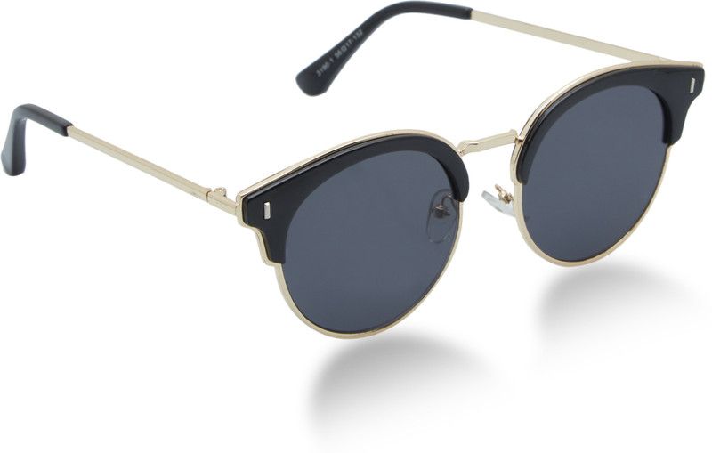 UV Protection, Gradient Cat-eye, Retro Square, Butterfly Sunglasses (56)  (For Men & Women, Grey, Golden)