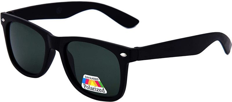 Polarized, UV Protection Wayfarer Sunglasses (50)  (For Men & Women, Black)