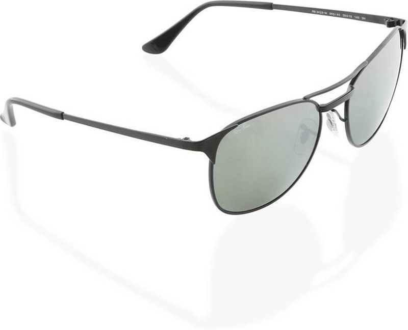 Mirrored, UV Protection Retro Square Sunglasses (58)  (For Men, Silver)