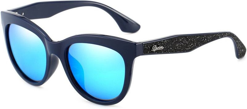 Polarized, Mirrored, UV Protection Cat-eye, Oval Sunglasses (Free Size)  (For Women, Blue)
