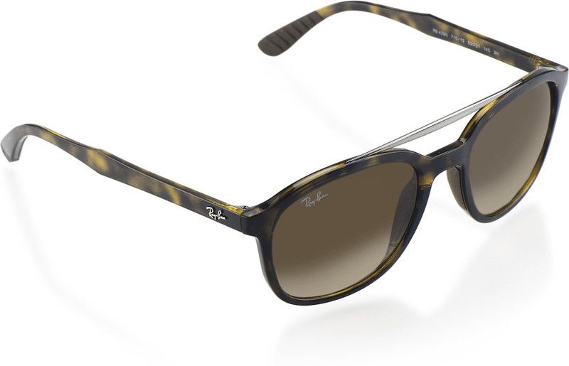 Gradient Oval Sunglasses (53)  (For Men, Brown)