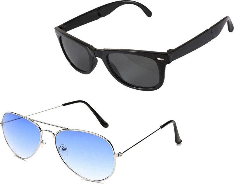 UV Protection Wayfarer Sunglasses (Free Size)  (For Men & Women, Green, Black)