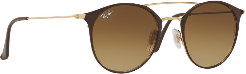 Gradient Round Sunglasses (52)  (For Men & Women, Brown)