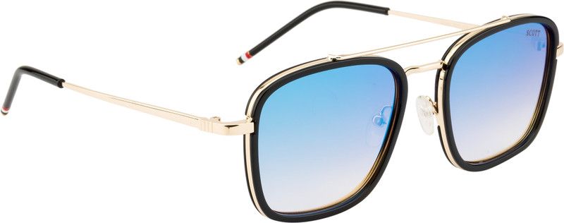 Mirrored Aviator Sunglasses (62)  (For Men & Women, Brown, Blue)