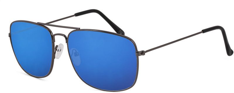 Mirrored, UV Protection Aviator Sunglasses (58)  (For Men & Women, Blue, Black)