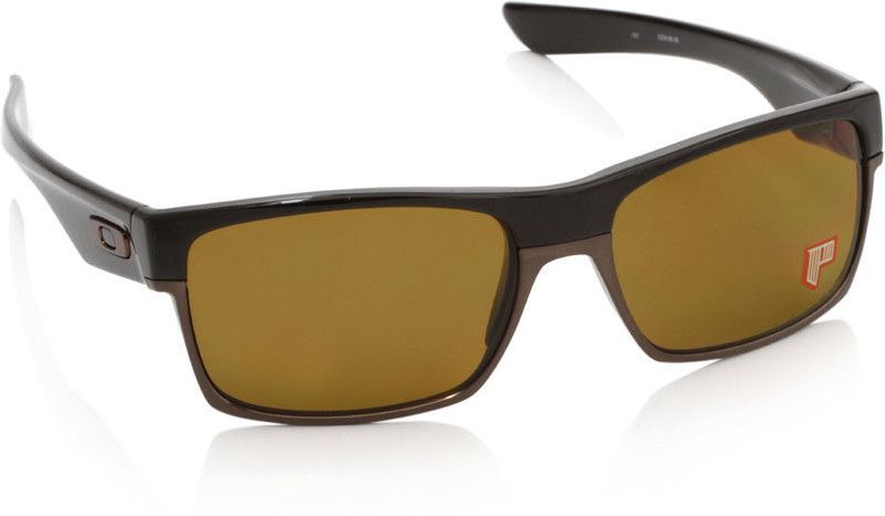 TWOFACE Rectangular Sunglass  (For Men, Brown)