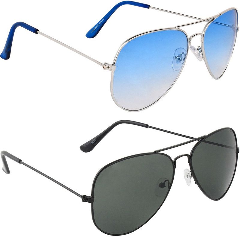 UV Protection, Gradient Aviator Sunglasses (55)  (For Men & Women, Blue, Black)
