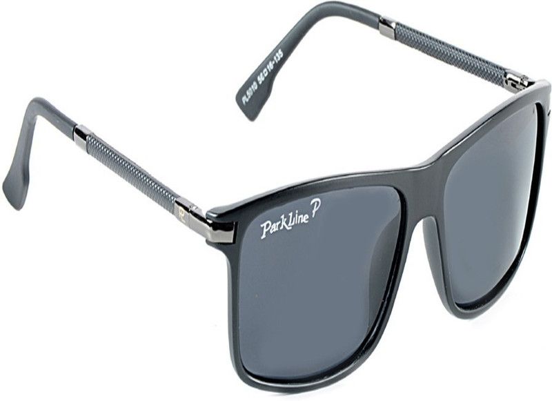 Polarized Rectangular Sunglasses (56)  (For Boys & Girls, Grey)