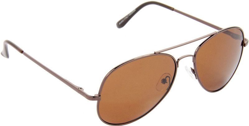Polarized, UV Protection Aviator Sunglasses (55)  (For Men, Brown)