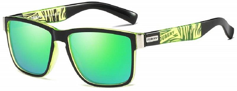 Polarized, Mirrored, UV Protection, Gradient, Riding Glasses, Night Vision, Others Retro Square, Sports Sunglasses (Free Size)  (For Men & Women, Green)
