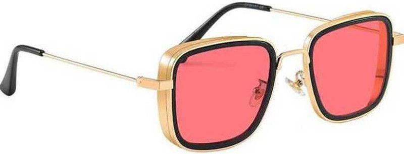 Retro Square Sunglasses  (For Men & Women, Red)