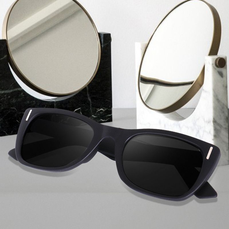 Riding Glasses, Toughened Glass Lens Retro Square Sunglasses (43)  (For Boys & Girls, Black)
