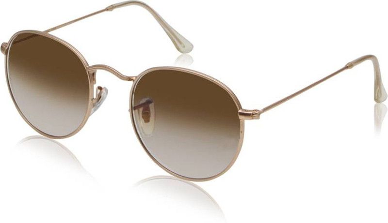 UV Protection, Mirrored Oval Sunglasses (Free Size)  (For Men & Women, Brown)
