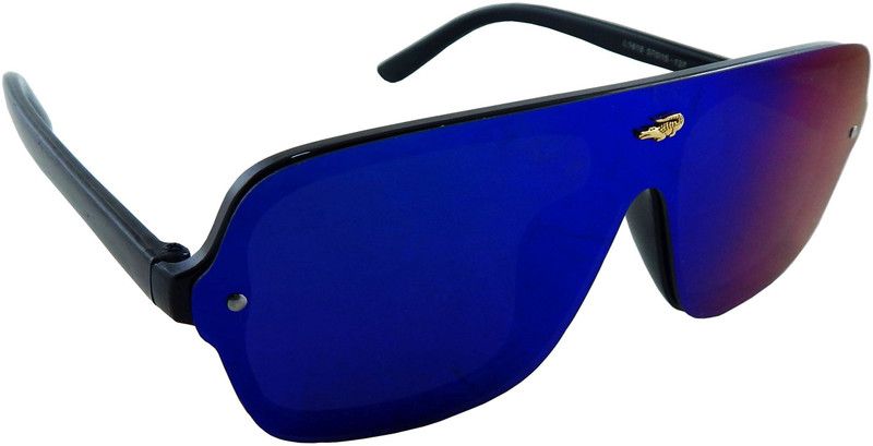 UV Protection, Mirrored Rectangular Sunglasses (50)  (For Men & Women, Blue)