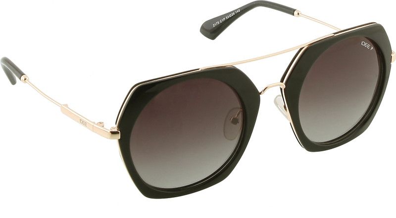 Polarized Clubmaster Sunglasses (53)  (For Women, Grey, Green)