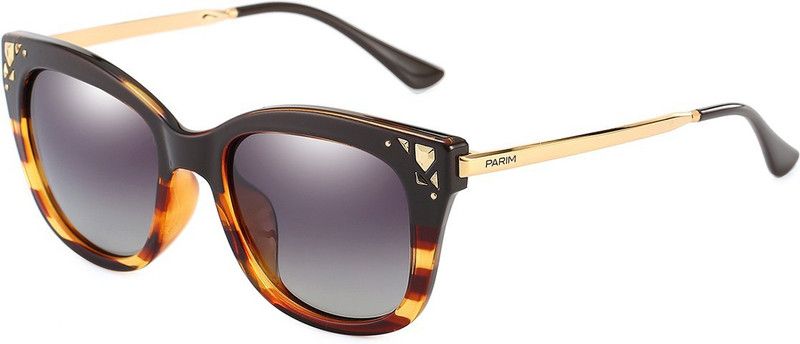 Polarized, Gradient, UV Protection Cat-eye Sunglasses (52)  (For Women, Violet)