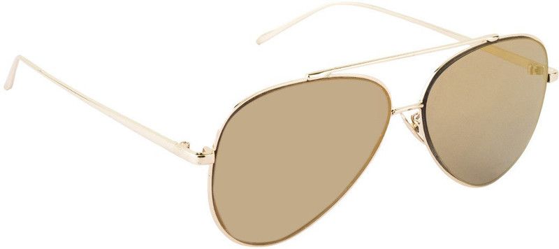Mirrored Aviator Sunglasses (59)  (For Women, Golden)