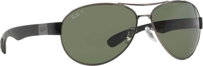 Polarized Aviator Sunglasses (63)  (For Men, Green)