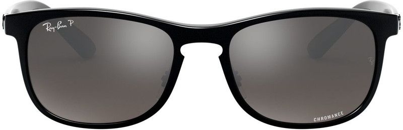 Polarized Retro Square Sunglasses (55)  (For Men, Silver)