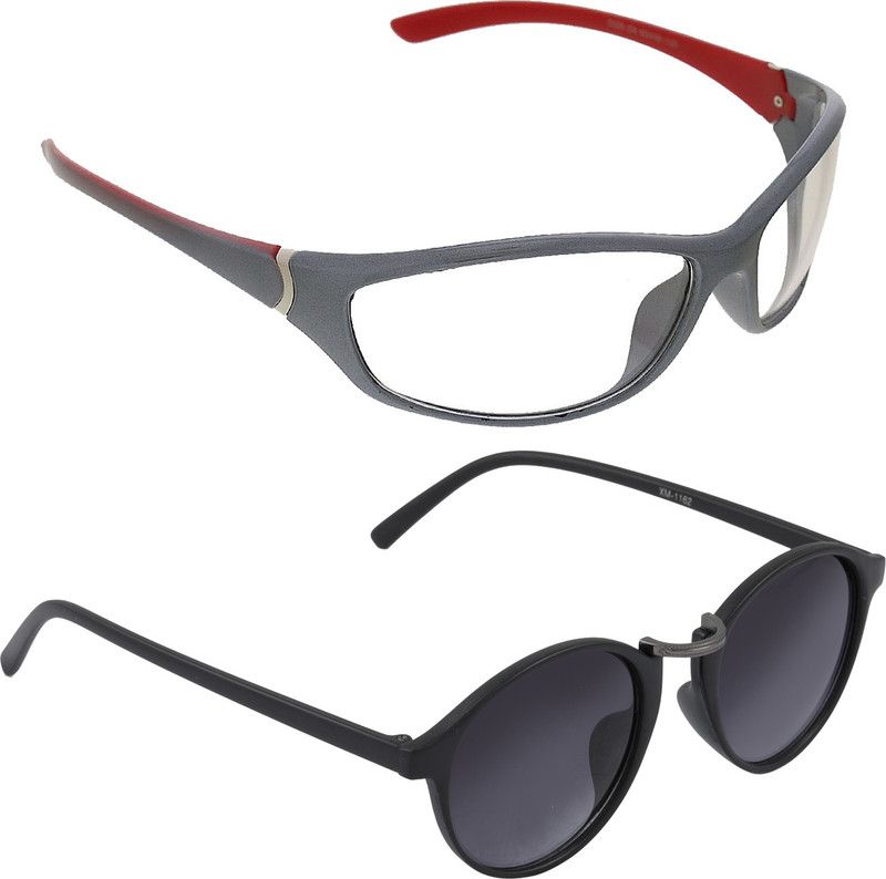 Gradient, UV Protection Sports Sunglasses (Free Size)  (For Men & Women, Grey, Clear)