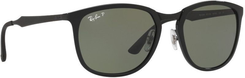 Polarized Retro Square Sunglasses (56)  (For Men & Women, Green)
