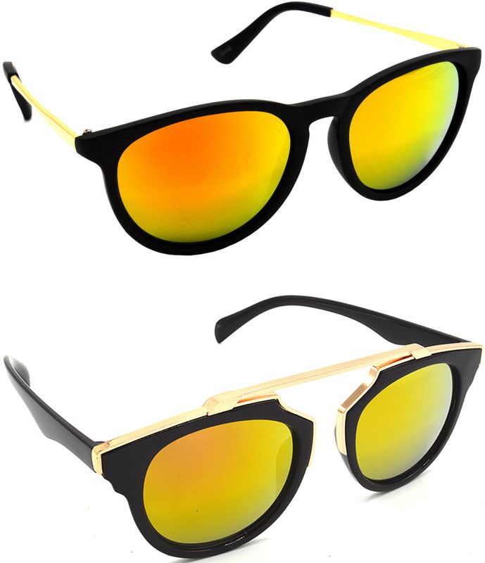 UV Protection Wayfarer Sunglasses (58)  (For Men, Golden)