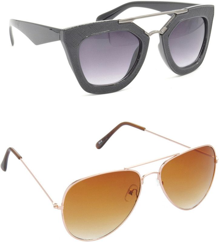 UV Protection Rectangular Sunglasses (58)  (For Men & Women, Grey, Brown)