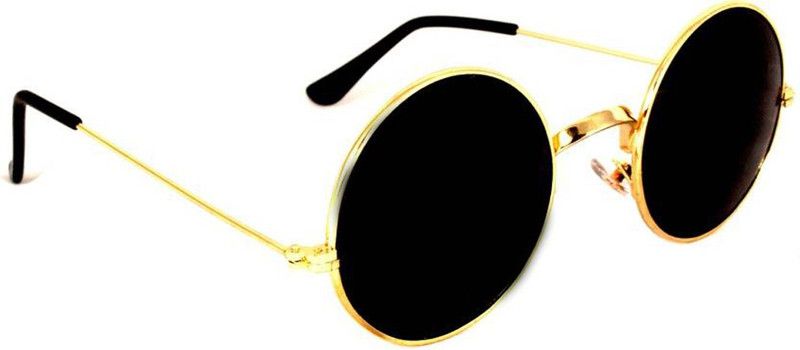UV Protection, Polarized Round Sunglasses (50)  (For Men & Women, Black)