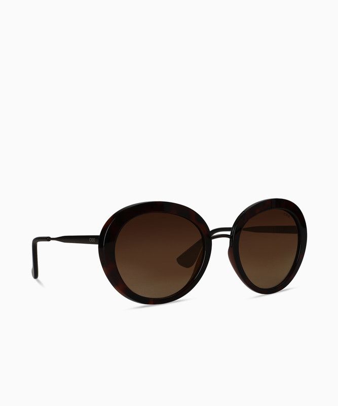 Mirrored Round Sunglasses (55)  (For Women, Brown)