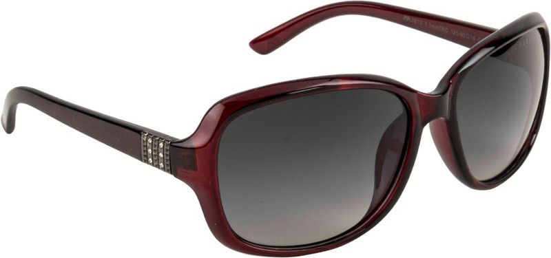 Polarized Oval Sunglasses (60)  (For Women, Grey)