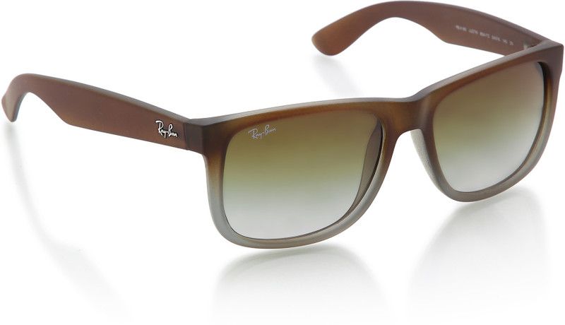Gradient Rectangular Sunglasses (55)  (For Men, Green)