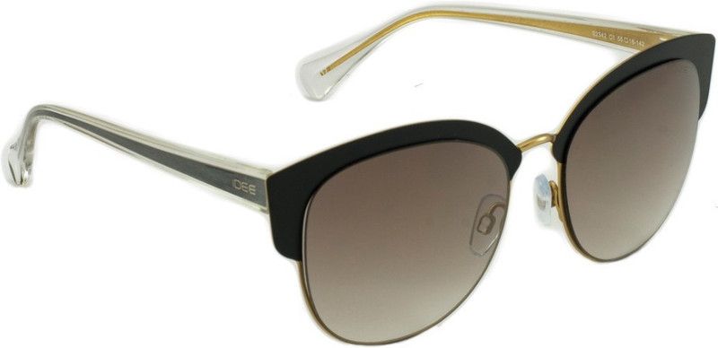 Mirrored Clubmaster Sunglasses (55)  (For Women, Golden)