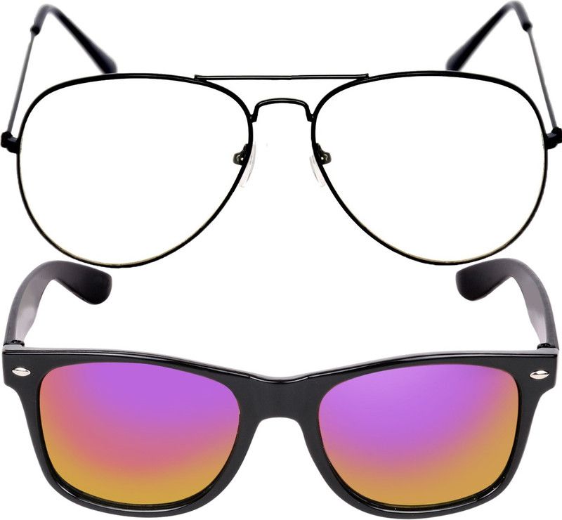 UV Protection Aviator, Wayfarer Sunglasses (Free Size)  (For Men & Women, Clear, Yellow)
