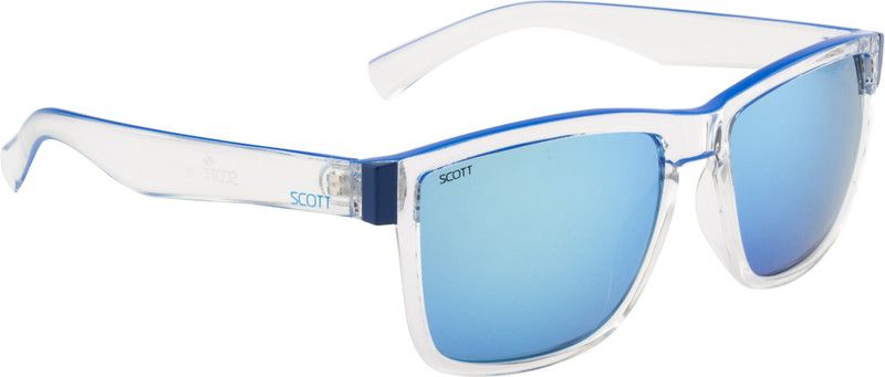Mirrored Wayfarer Sunglasses (55)  (For Men & Women, Brown, Blue)