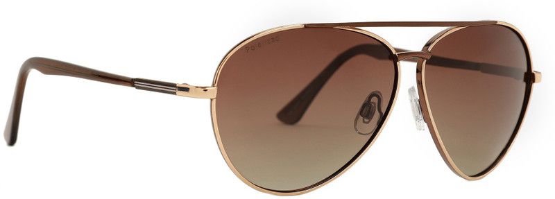Polarized, UV Protection Aviator Sunglasses (61)  (For Men & Women, Brown)