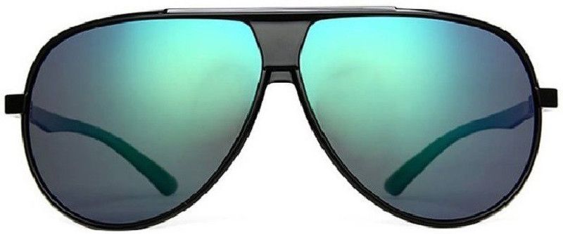 Polarized, Mirrored, UV Protection Aviator Sunglasses (62)  (For Men, Blue)