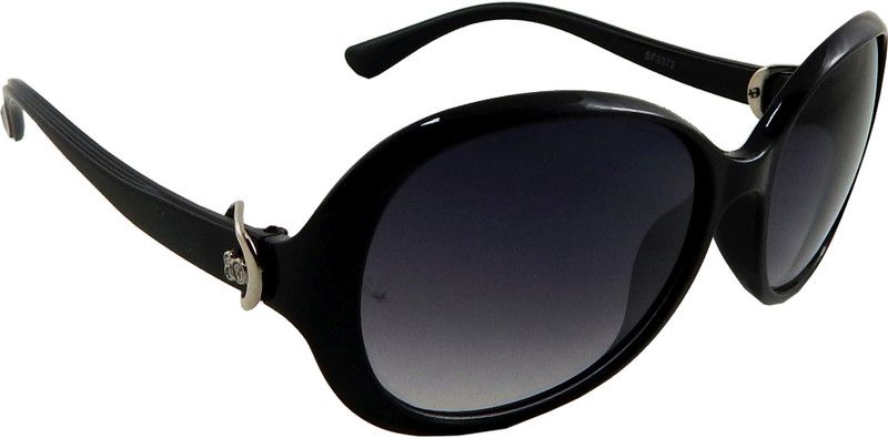 UV Protection, Gradient Oval Sunglasses (Free Size)  (For Women, Black)