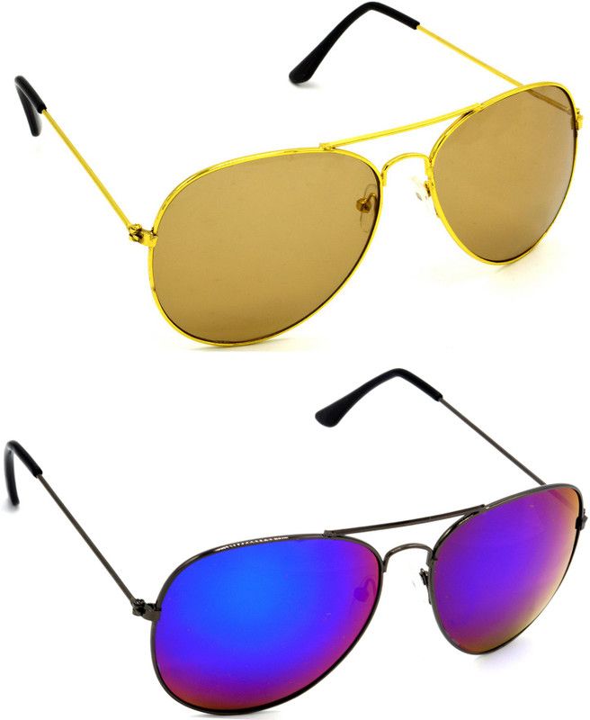 UV Protection Aviator Sunglasses (58)  (For Men & Women, Brown, Pink)