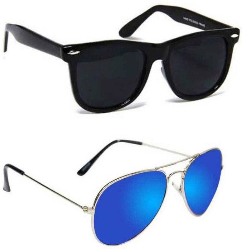 UV Protection Wayfarer, Aviator Sunglasses (Free Size)  (For Men & Women, Multicolor)
