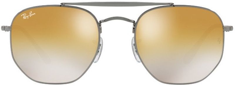 Mirrored Retro Square Sunglasses (51)  (For Men & Women, Golden)