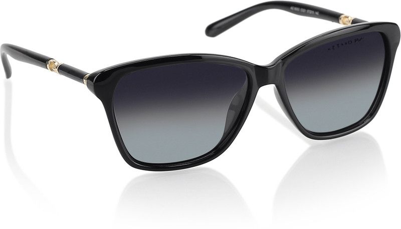UV Protection Retro Square Sunglasses (57)  (For Women, Black)