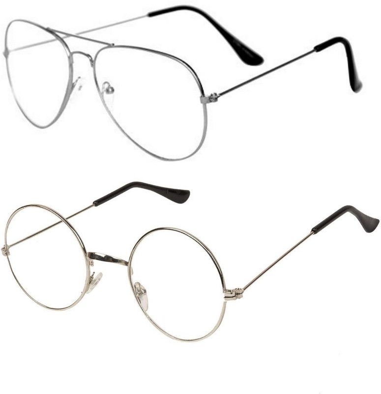 UV Protection, Others Round, Aviator Sunglasses (54)  (For Men & Women, Clear)