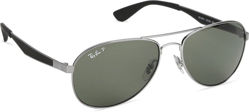 Polarized Oval Sunglasses (58)  (For Men, Green)