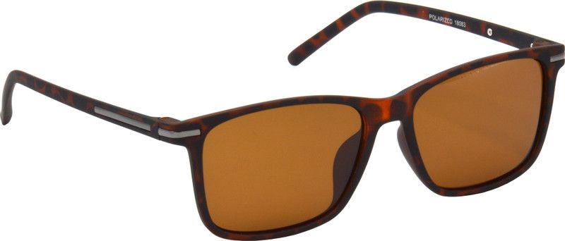 Polarized, Gradient, UV Protection Rectangular, Retro Square Sunglasses (54)  (For Men & Women, Brown)
