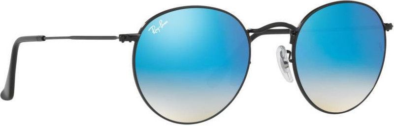 Mirrored Round Sunglasses (50)  (For Men, Blue)