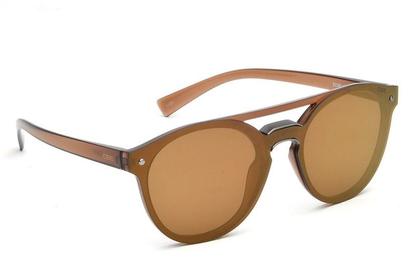 Mirrored Round Sunglasses (Free Size)  (For Women, Brown)