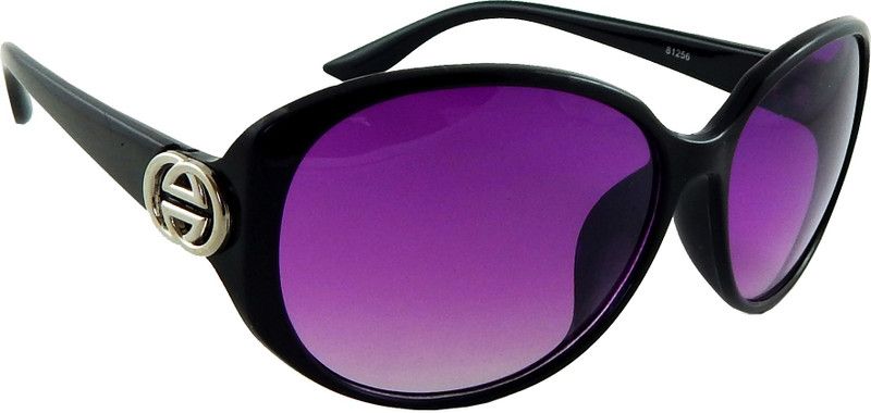 Gradient, UV Protection Oval Sunglasses  (For Women, Violet)