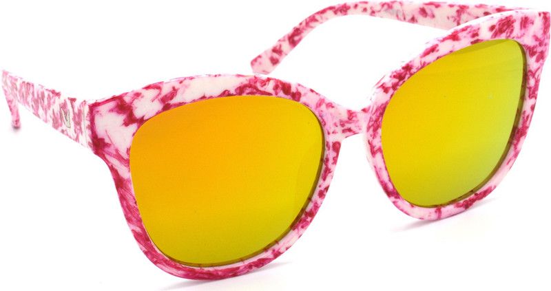 Mirrored, Gradient, UV Protection Cat-eye, Oval, Round Sunglasses (Free Size)  (For Women, Golden)