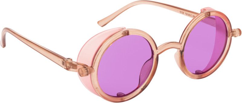 UV Protection Round, Shield Sunglasses (50)  (For Men & Women, Violet)