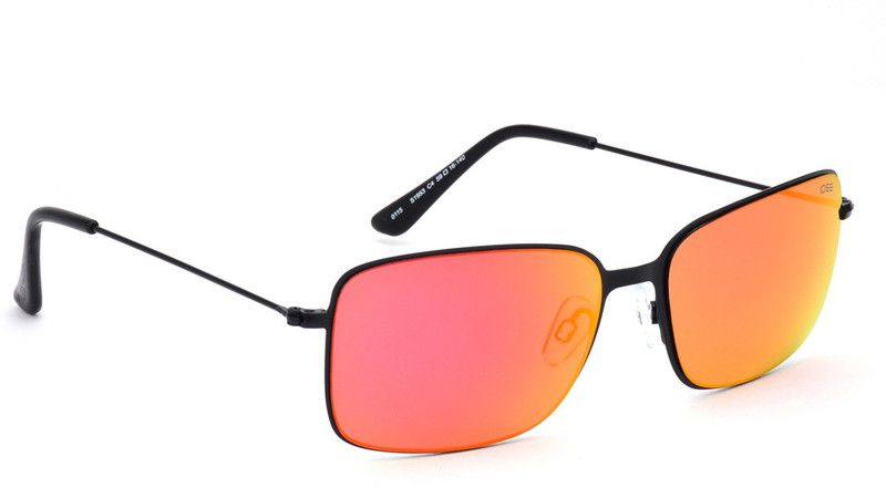 Mirrored Rectangular Sunglasses (Free Size)  (For Men & Women, Grey, Pink)